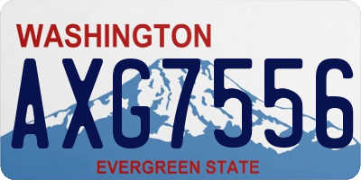WA license plate AXG7556
