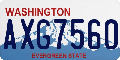 WA license plate AXG7560