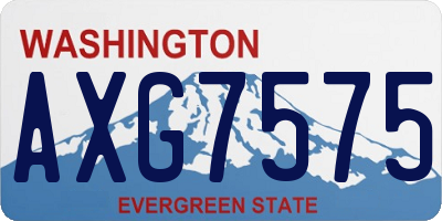 WA license plate AXG7575