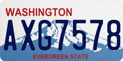WA license plate AXG7578