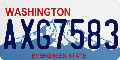 WA license plate AXG7583