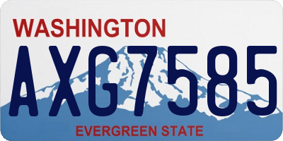 WA license plate AXG7585