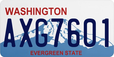WA license plate AXG7601