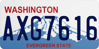 WA license plate AXG7616