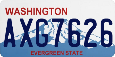 WA license plate AXG7626