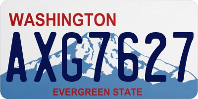 WA license plate AXG7627
