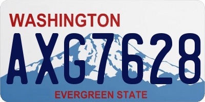 WA license plate AXG7628