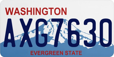 WA license plate AXG7630