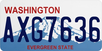 WA license plate AXG7636