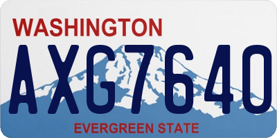 WA license plate AXG7640