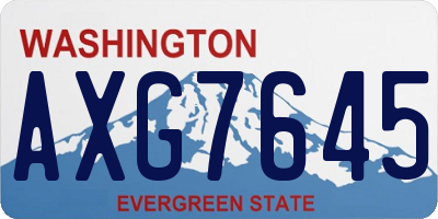 WA license plate AXG7645