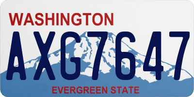 WA license plate AXG7647
