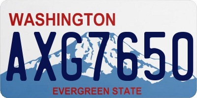 WA license plate AXG7650