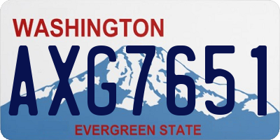 WA license plate AXG7651