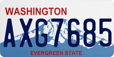 WA license plate AXG7685