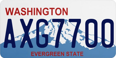 WA license plate AXG7700