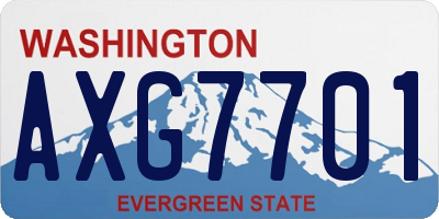 WA license plate AXG7701