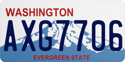WA license plate AXG7706
