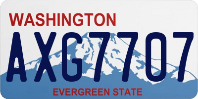 WA license plate AXG7707