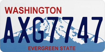 WA license plate AXG7747
