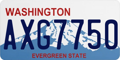 WA license plate AXG7750
