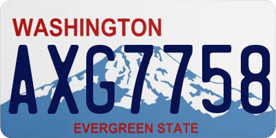 WA license plate AXG7758