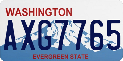 WA license plate AXG7765