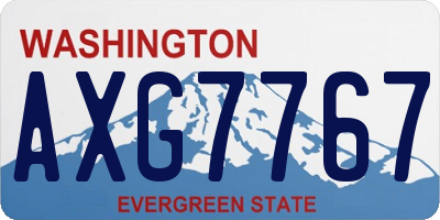 WA license plate AXG7767