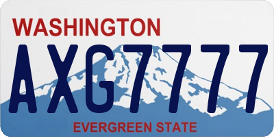 WA license plate AXG7777