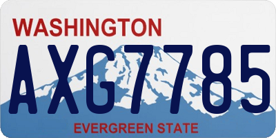 WA license plate AXG7785