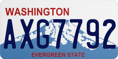 WA license plate AXG7792