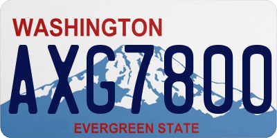 WA license plate AXG7800