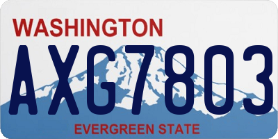 WA license plate AXG7803