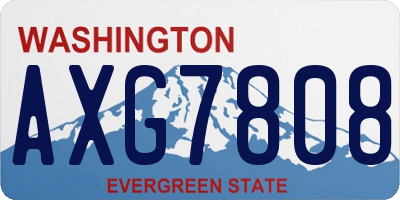WA license plate AXG7808