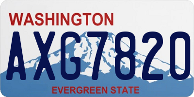WA license plate AXG7820