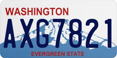 WA license plate AXG7821