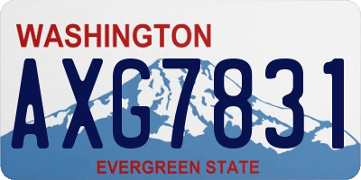 WA license plate AXG7831