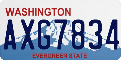 WA license plate AXG7834