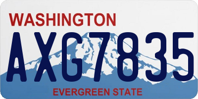 WA license plate AXG7835