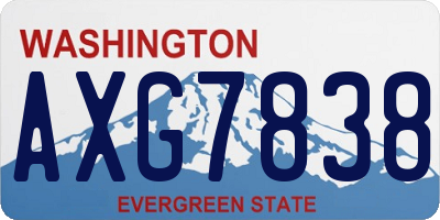 WA license plate AXG7838