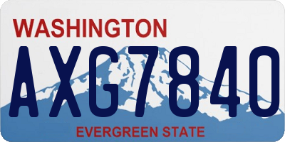 WA license plate AXG7840