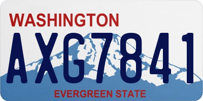 WA license plate AXG7841