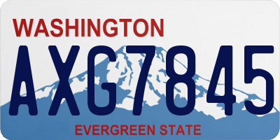 WA license plate AXG7845