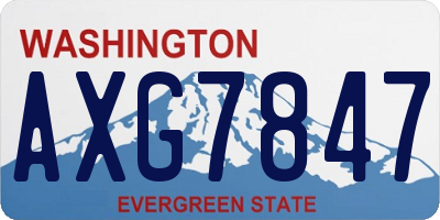 WA license plate AXG7847