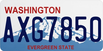 WA license plate AXG7850