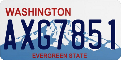 WA license plate AXG7851