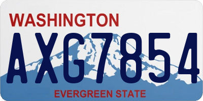 WA license plate AXG7854