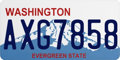 WA license plate AXG7858