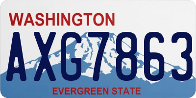 WA license plate AXG7863
