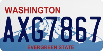 WA license plate AXG7867